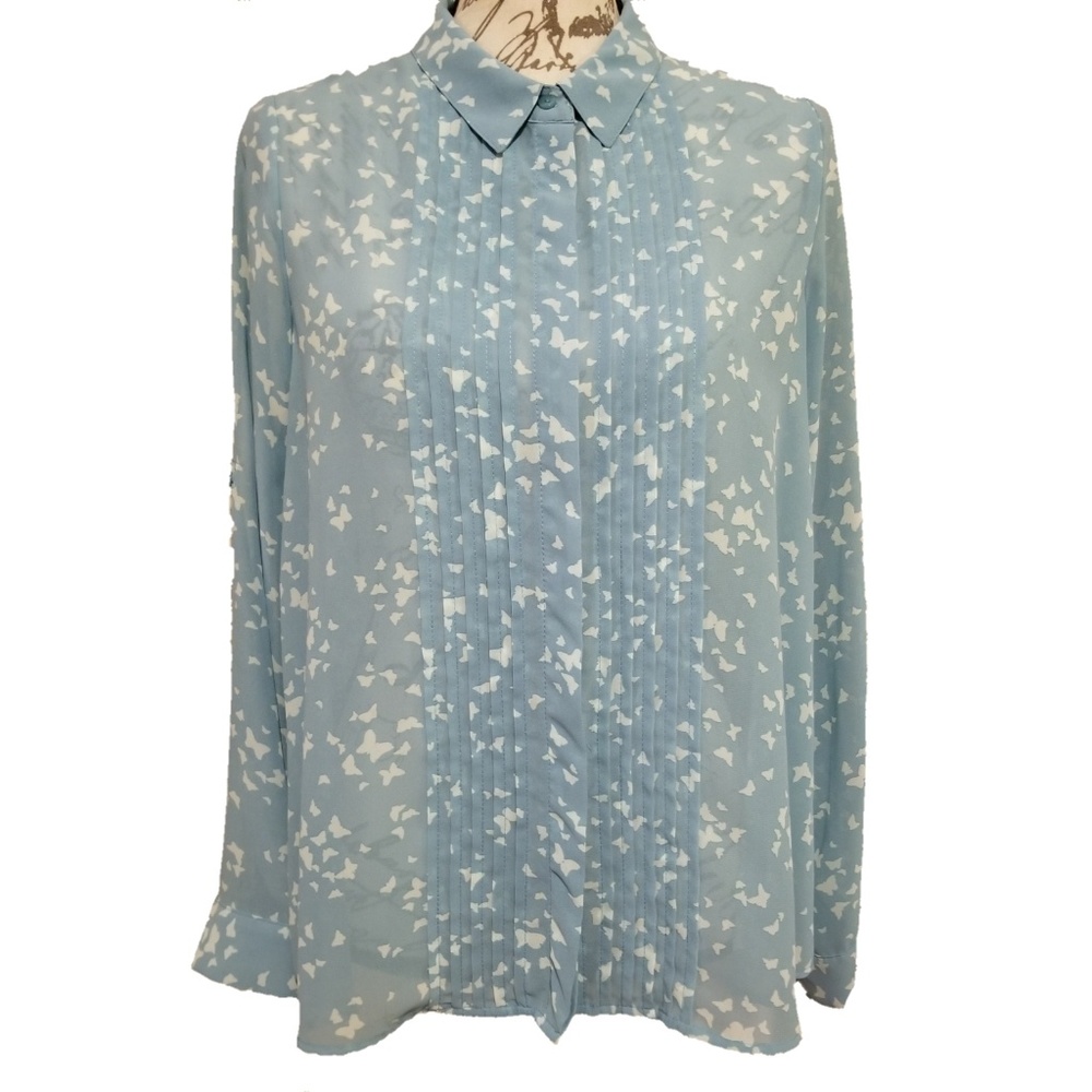 LC Lauren Conrad Butterfly Print Blouse
